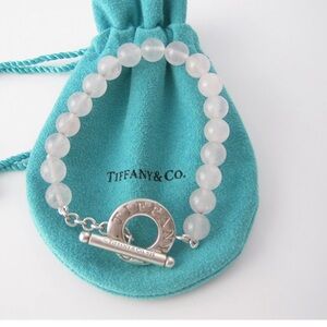 Tiffany & Co. Sterling Silver Pink Quartz Toggle Bracelet